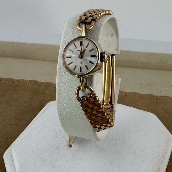 Vintage 1950’s Hamilton 17-jewel hand-wind movement, 33-inch-wide mesh strap - Picture 2 of 8